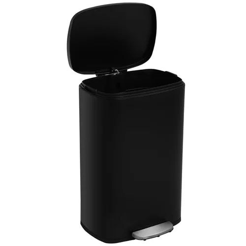 Miniatura 8 de BLKMTY Cubo de basura con tapa para cocina, oficina, baño, cubo de basura con pedal, cubo de basura de acero inoxidable con cubo interior extraíble