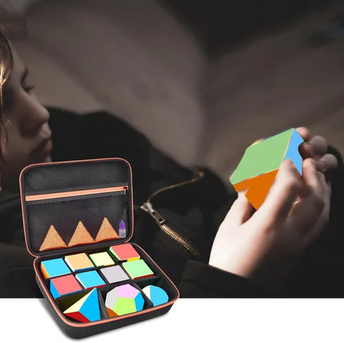 Miniatura 6 de Speed Cube - Estuche de almacenamiento compatible con Rubik Cube para cubos de rompecabezas mágicos GAN, soporte para bolsa de transporte con malla