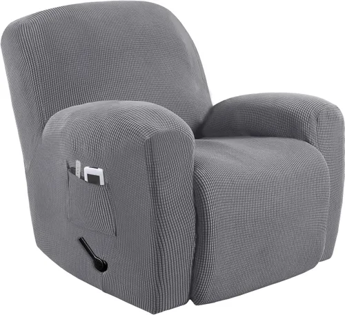 Miniatura 41 de MeilleMaison Funda elástica para silla reclinable, funda para sofá de 1 pieza con parte inferior elástica, lavable, protector de muebles Negro