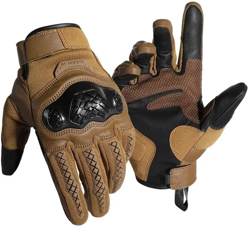 Guantes tácticos de motocicleta para hombre, almohadillas antideslizantes para pantalla táctil, protectores de goma
