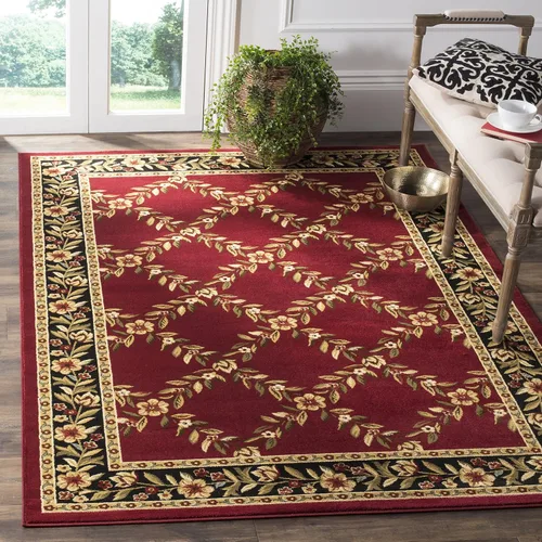 Miniatura 17 de SAFAVIEH Lyndhurst Collection - Alfombra de pasillo, 2 pies 3 pulgadas x 8 pies, color negro y marrón, diseño tradicional de enrejado floral,