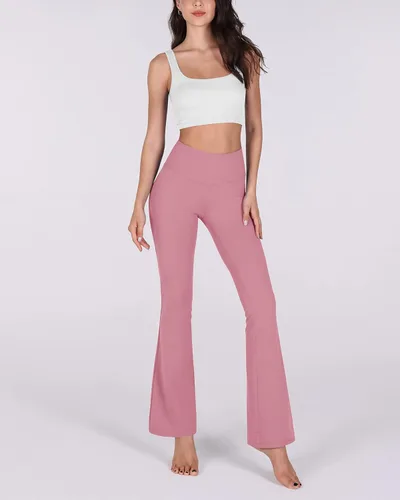 Miniatura 4 de ODODOS - Pantalones de yoga acampanados para mujer, con función de control de abdomen, no se transparentan, pantalones deportivos para gimnasio