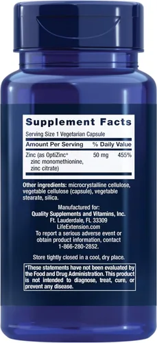 Miniatura 6 de Life Extension Tapas de magnesio, 500 mg, óxido de magnesio, citrato, succinato, salud cardíaca y tapas de zinc, zinc 50 mg, citrato de zinc, apoyo