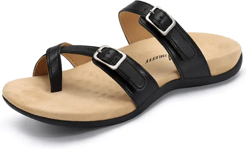 Athlefit Sandalias ortopédicas para mujer con soporte de arco ajustable y cómodas para caminar