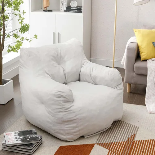 Antetek Sillas puff para adultos y niños, moderna silla decorativa de tela de terciopelo ultra suave para sala de estar, dormitorio, apartamento,