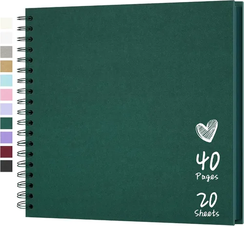Miniatura 43 de Álbum de recortes de 7 x 7 pulgadas, álbum de recortes DIY de tapa dura de papel kraft, álbumes de fotos, 40 páginas, perfecto para fotos de 4 x 6