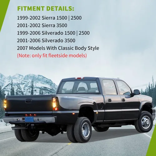 Miniatura 6 de AUTOSAVER88 Conjunto de luces traseras compatibles con Chevy Silverado 1999-2006 1500 2500 3500/2007 Silverado con estilo de carrocería clásico/GMC