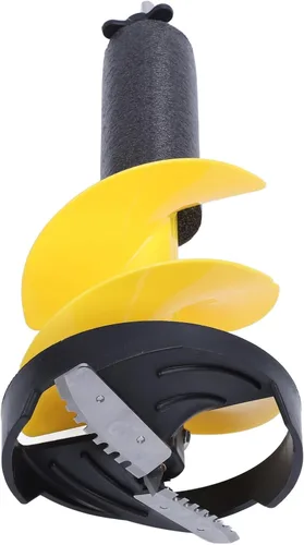 Miniatura 3 de Garosa Taladro de mano de taladro de hielo de 8 pulgadas de diámetro, taladro de nailon de 17.7 pulgadas de largo para pesca en hielo, excavadora