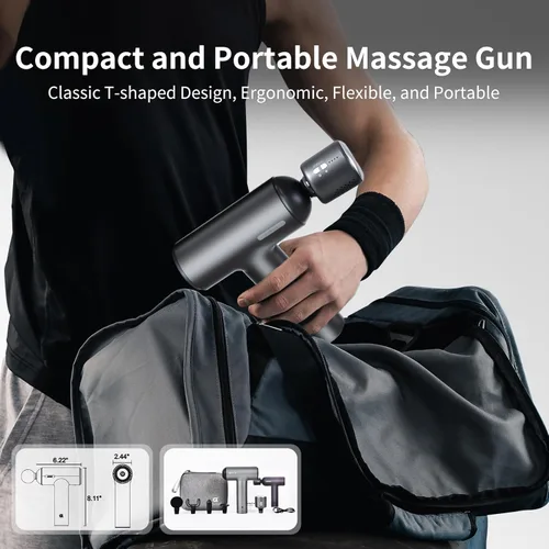 Miniatura 5 de arboleaf Thermacool Pistola de masaje con calor y frío, pistola de masaje muscular de 6 velocidades de tejido profundo con funda, potente masajeador