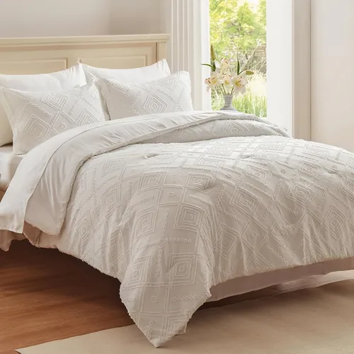 Miniatura 14 de EMME Bed-in-A-Bag - Juego de edredón de 5 piezas para cama Twin de microfibra cepillada y relleno de plumón sintético, suave y cómodo, lavable a 01