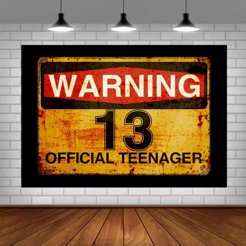 Lofaris Letrero de advertencia de cumpleaños número 13 para niños y niñas, cartel oficial de cumpleaños 13, cartel oficial para adolescentes de 13