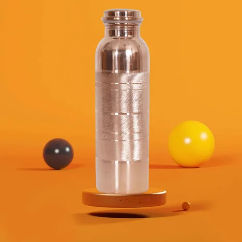 Miniatura 5 de COPPER BOTTLE Botella de Agua de Cobre Puro 34 Oz Botella de Agua de Cobre - A Prueba de Fugas (34 Oz) (Sin Polvo Pitambari)