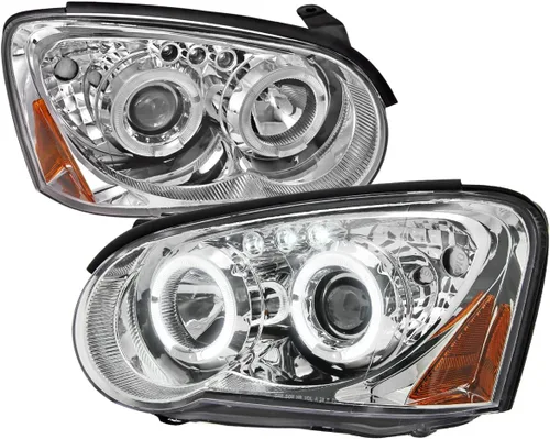 Miniatura 7 de Autozensation Compatible con Subaru Impreza RS/WRX/Outback/STI de 2004-2005, juego de faros izquierdo + derecho, faros de proyector de halo negro