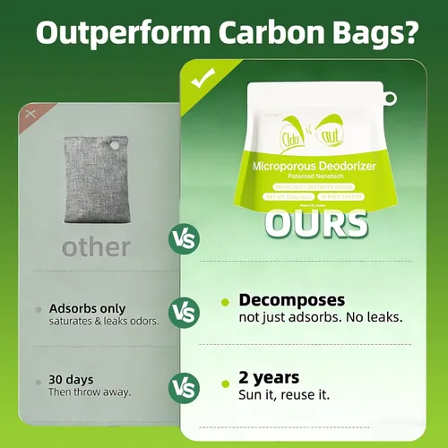 Miniatura 4 de Paquete de 10 absorbentes de olores de carbón activado, bolsas purificadoras de aire natural, desodorante para refrigerador, eliminador de olores