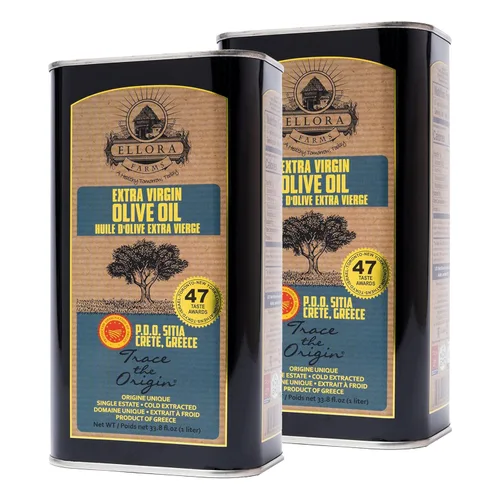 Miniatura 12 de Ellora Farms, Aceite de oliva virgen extra griego, DOP con certificación de finca única, ganador del premio de oro múltiple, rastreable, primera