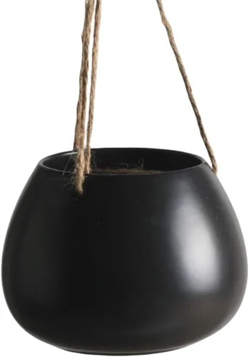 Moyishi Maceta colgante decorativa de cerámica maceta maceta de agua para plantas jarrón interior y exterior macetas Deco (negro)