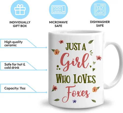 Miniatura 3 de Hyturtle Taza de zorro personalizada para niñas y mujeres, regalos de cumpleaños para amantes de los zorros, regalos de zorro para mujeres, regalos