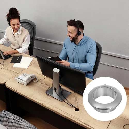 Miniatura 6 de uxcell 1 pieza de ojales de escritorio de nailon de 0.98 pulgadas (0.984 in), cubierta de agujero para cable de plástico, organizador de cables
