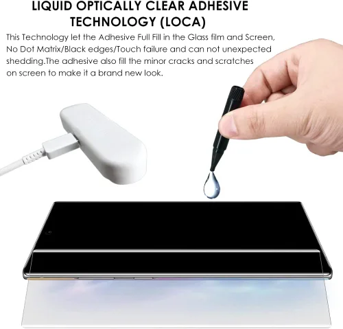 Miniatura 3 de Protector de pantalla de vidrio templado para Galaxy Note 10 Plus, juego de 3 unidades, reparación de arañazos, compatible con identificación