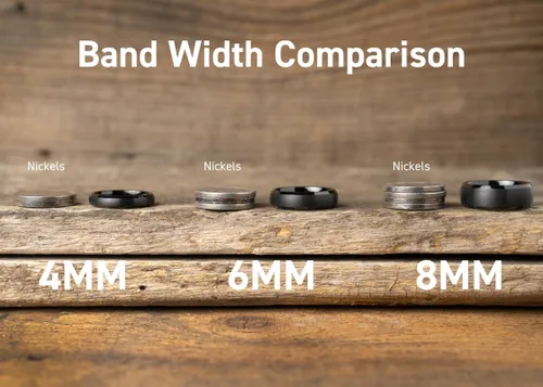 Miniatura 6 de EMBR Bands Rings For Men Tungsten Silver & Black Inner-Band Colors 4 & 6 & 8mm Durable Jewelry Wedding Bands