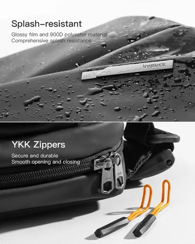 Miniatura 5 de Inateck Bolso bandolera elegante con correa de hombro ajustable, resistente a salpicaduras para hombres y mujeres, cangurera multiusos para viajes