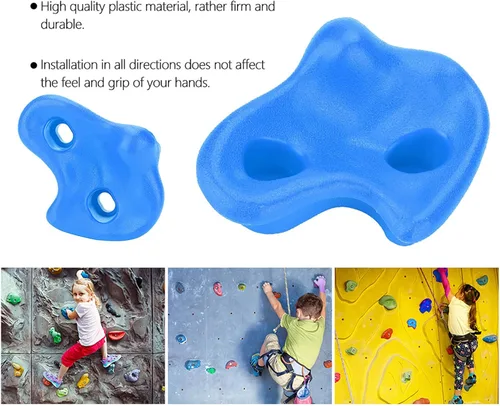 Miniatura 2 de Alvinlite Paquete de 10 soportes para escalada en roca para niños y adultos, agarres de pared de roca para interiores y exteriores, construye pared