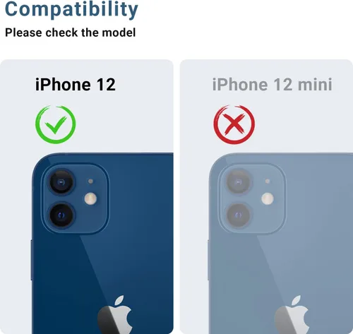 Miniatura 2 de Korecase Paquete de 2 protectores de cámara compatibles con iPhone 12, vidrio templado 9H, antiarañazos, polvo, fuerte adherencia, cobertura Negro