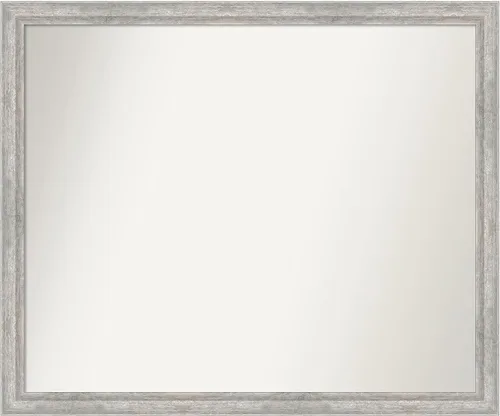 Miniatura 191 de Amanti Art Espejo de baño plateado para sobre fregadero, 23 x 23 pulgadas, espejo cuadrado plateado en ángulo, marco de madera moderno medio, se