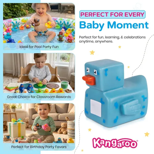 Miniatura 5 de Kangaroo Paquete de 50 mini patos de goma, juguetes flotantes de baño para bebés para niños, recompensas de aula, fiestas en la piscina y recuerdos