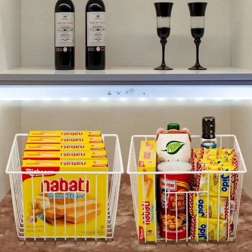 Miniatura 3 de SANNO Cestas para congelador, cestas organizadoras de almacenamiento, cestas de congelador para refrigerador doméstico, cesta de alambre de metal