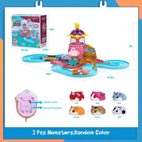 Miniatura 5 de Juguetes de pista de hámster para regalo de niña de 5 años, juego de mascotas, juguetes para niñas de 3, 4, 5, 6, 7 años, regalos de cumpleaños