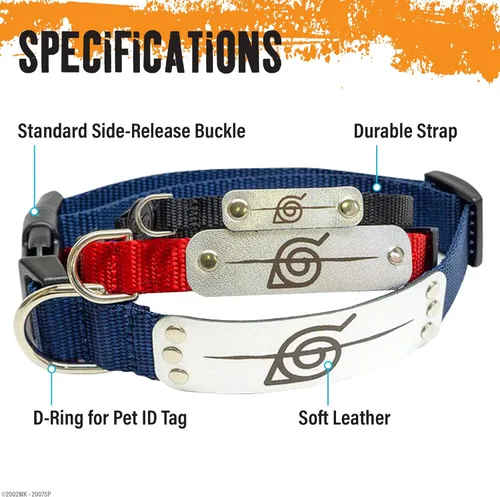 Miniatura 2 de Collar de Perro Naruto para Perros Grandes, Mediano, Collares para Cachorros XS/Pequeños – Collar de Perro de Anime Naruto Shippuden Hidden Leaf
