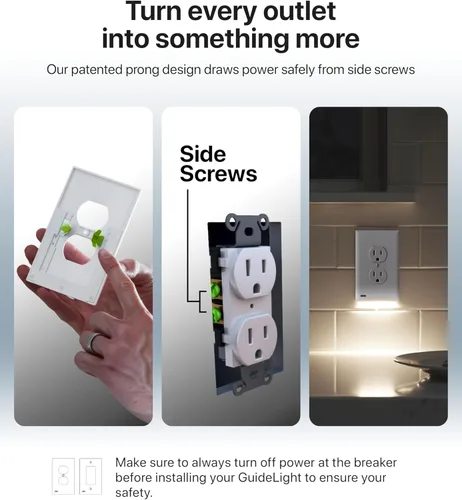 Miniatura 5 de Paquete de 10 - SnapPower GuideLight [para tomacorrientes dúplex] - Reemplaza la luz nocturna de enchufe - Placa de pared de receptáculo eléctrico