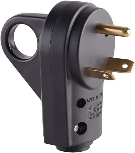 Veepeak Enchufe de RV de 30 Amperios Macho de Reemplazo TT-30P de Servicio Pesado 125V 30A Calificado de 3 Clavos Conector de Energía Eléctrica con