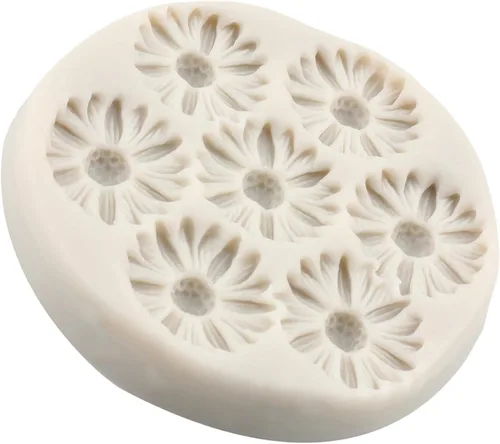 Miniatura 9 de Moldes de Silicona de Flores de Margarita Molde de Fondant de Flor de Crisantemo Para Decoración de Pasteles Adornos de Cupcakes Dulces Chocolate