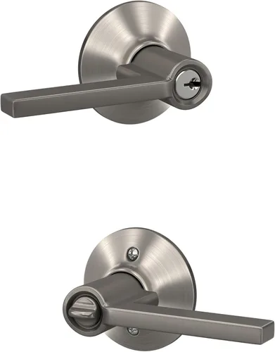 Miniatura 21 de Schlage F10 LAT 626 CEN Latitude - Manilla de puerta con moldura Century, cerradura de paso para pasillo y armario, cromo satinado