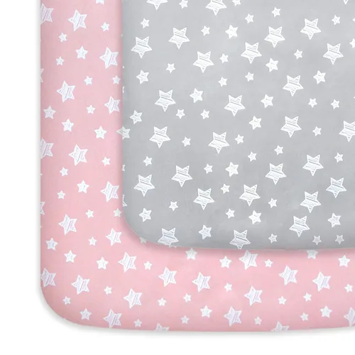 Miniatura 11 de Sábanas para Pack and Play para niña, paquete de 2 sábanas para mini cuna, sábana ajustada para corralito elástica, compatible con Graco Pack n