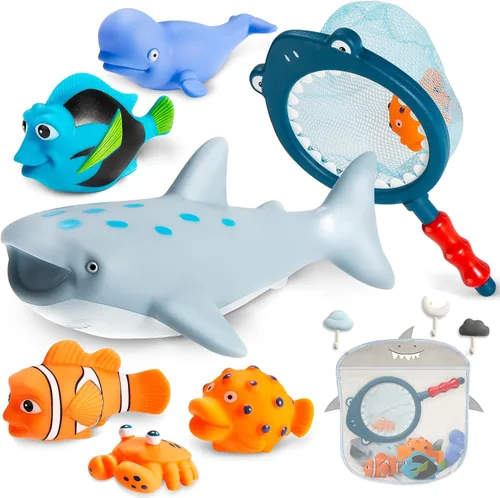 Juguetes de baño para bebés sin moho sin agujeros para niños pequeños de 1 a 3 años, juguetes de agua para bebés de 6 a 12 meses con bolsa de