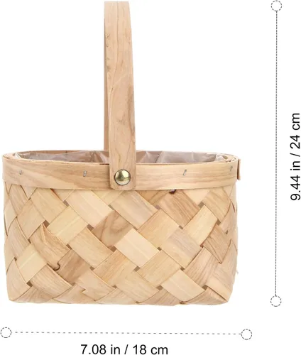 Miniatura 3 de EXCEART Cesta de almacenamiento de ratán portátil hecha a mano, contenedor de huevos de Pascua, artículos para el hogar, cesta de almacenamiento