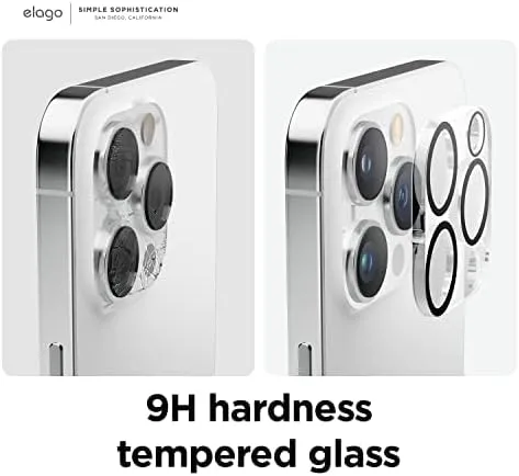 Miniatura 4 de elago Vidrio templado + protector de lente de cámara compatible con iPhone 14 Pro / 14 Pro Max, dureza 9H, antihuellas, inastillable, protección