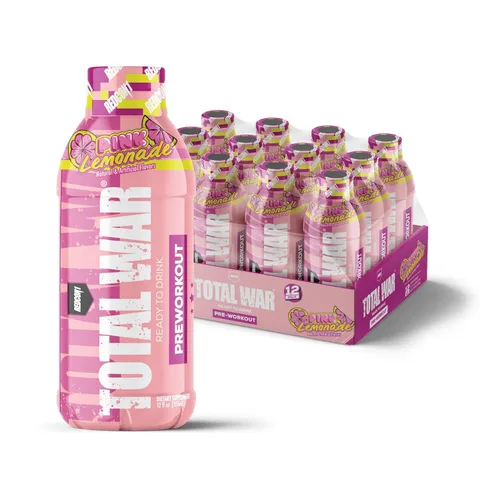 Miniatura 11 de REDCON1 Total War Listo para beber antes del entrenamiento, sabor fresa y mango - Fórmula RTD que potencia la resistencia, apta para dieta