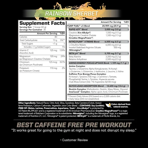 Miniatura 2 de PMD Sports Pump Fuel Ultra Sin Cafeína - Polvo Premium de Preentrenamiento y Bombeo Muscular, Mayor Enfoque, Resistencia y Recuperación, Creatina