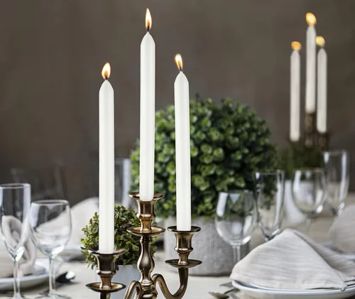Miniatura 7 de BOLSIUS 10 velas blancas para el hogar, 9 pulgadas, calidad europea premium, aproximadamente 8 horas de tiempo de combustión, sin perfume, sin goteo