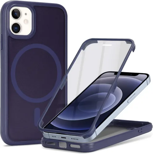 Miniatura 40 de Funda magnética para iPhone 12 mini con protector de pantalla integrado, compatible con MagSafe, para Apple 12 Mini, fundas de cuerpo completo