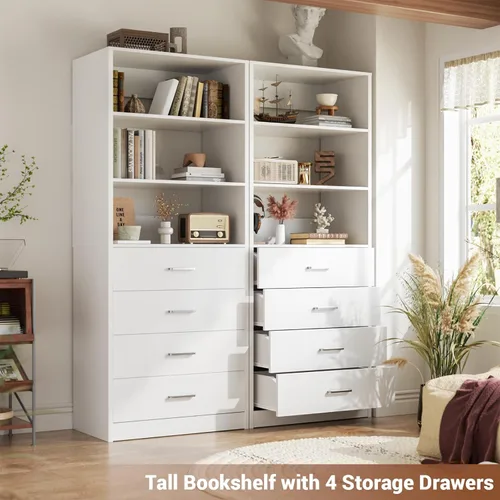Miniatura 2 de Aheaplus Sistema organizador de cajones de armario, sistema de armario de madera de 21.3 pulgadas con 4 cajones, unidad de almacenamiento modular