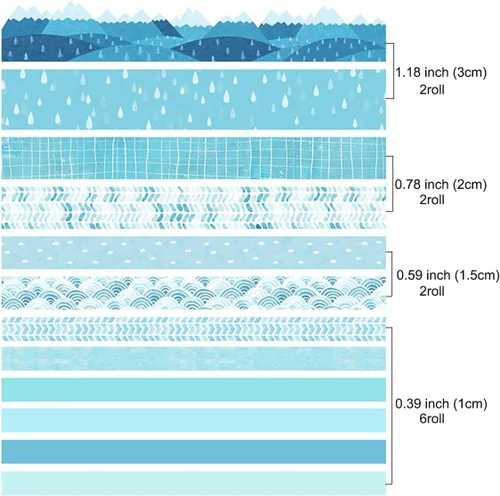 Miniatura 4 de Vilihkc Washi Tape - Juego de 12 rollos de cinta adhesiva decorativa Washi para manualidades, niños, álbumes de recortes, diario de viñas, envoltura