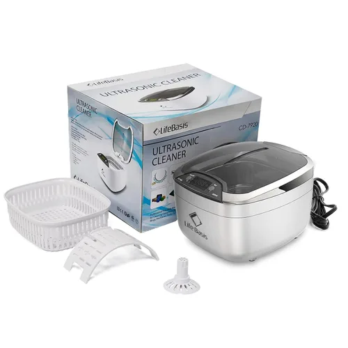 Miniatura 8 de Life Basis Limpiador Ultrasónico Doméstico Limpiador Ultrasónico de Joyas 850ml (28 Onzas) Pantalla LCD con 5 Temporizador Digital Soporte