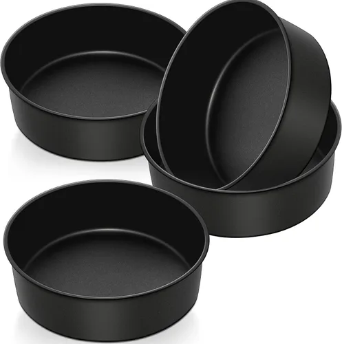 Miniatura 14 de P&P CHEF Molde para tartas de 8 pulgadas, antiadherente, redondo, para hornear, juego de moldes para cumpleaños, bodas, 2.94 pulgadas de profundidad