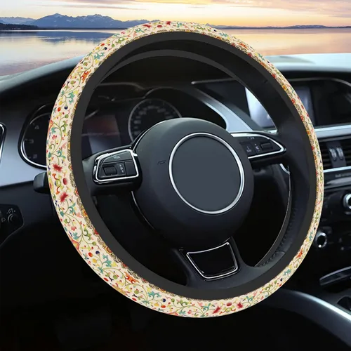 Miniatura 11 de Funda para volante de automóvil para mujeres y hombres, volante antideslizante y transpirable, protector de volante de flores silvestres, accesorios