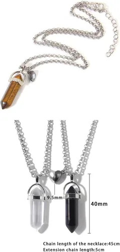 Miniatura 5 de Collar magnético de corazón dividido a juego para parejas, colgante de atracción mutua de cristal, regalo de joyería de amistad para mejores amigos